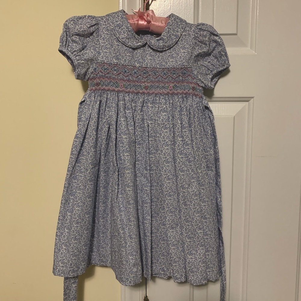 NWT 3T Edgehill Collection smocked blue floral dress